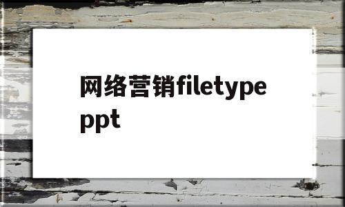 包含网络营销filetypeppt的词条