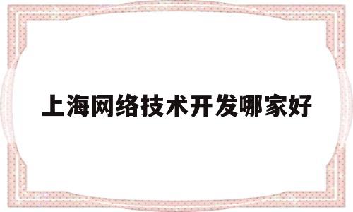 上海网络技术开发哪家好(上海网络技术开发哪家好一点)