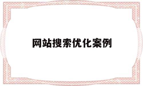 网站搜索优化案例(网站搜索引擎优化技术)