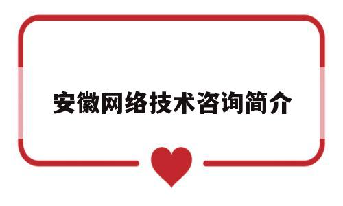 安徽网络技术咨询简介(安徽网络科技有限公司有哪些)