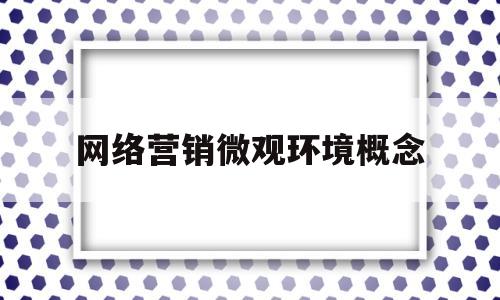 网络营销微观环境概念(网络营销的微观环境分析)