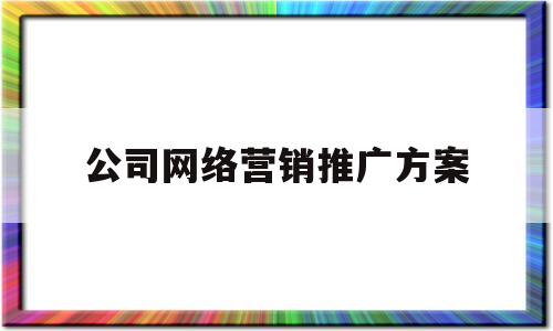 公司网络营销推广方案(公司网络营销推广方案实施过程)