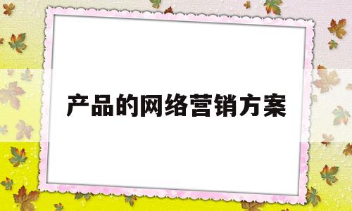 产品的网络营销方案(产品的网络营销方案设计)