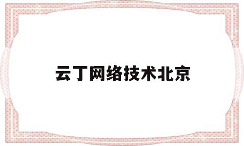 云丁网络技术北京(北京云丁网络科技有限公司)