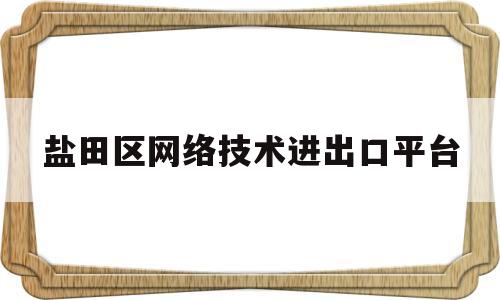 盐田区网络技术进出口平台(盐田国际进港申报app官网)