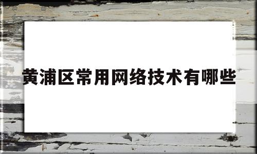 黄浦区常用网络技术有哪些(上海黄浦区网络科技有限公司)