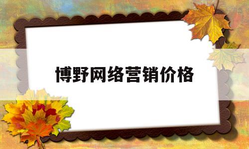 博野网络营销价格(2020年网络营销怎么样)