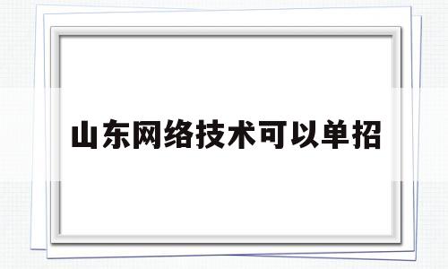 山东网络技术可以单招(山东网络技术单招学校排名)