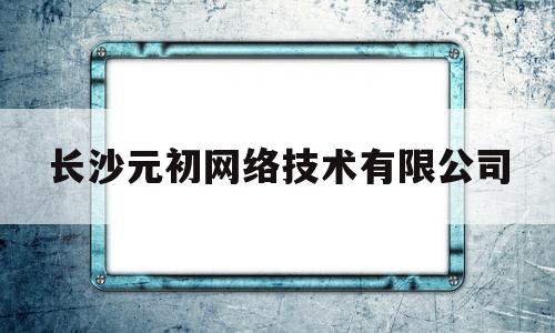 长沙元初网络技术有限公司(湖南元初网络)