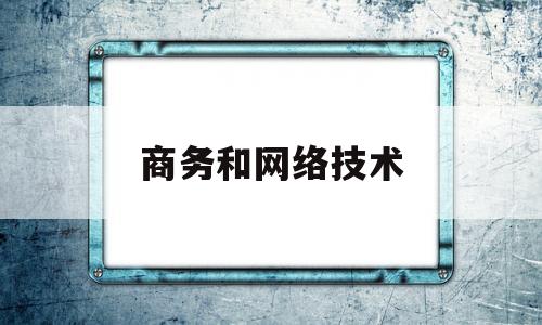 商务和网络技术(网络技术和商务活动哪个是核心)