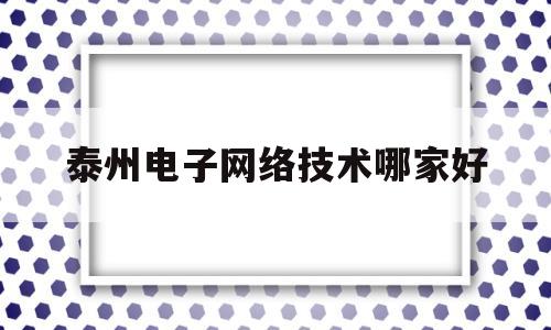 泰州电子网络技术哪家好(泰州电子网络技术哪家好一点)