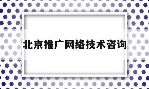 北京推广网络技术咨询(北京推广网络技术咨询公司)