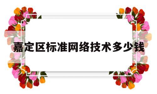 嘉定区标准网络技术多少钱的简单介绍