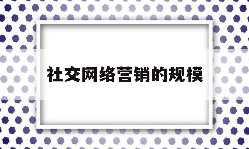 社交网络营销的规模(社交网络营销案例分析)