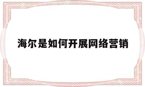 海尔是如何开展网络营销(海尔是如何开展网络营销的PPT)