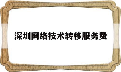 深圳网络技术转移服务费(广东省深圳市网络技术服务有限公司)