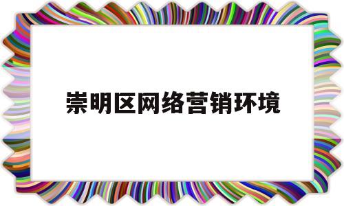 崇明区网络营销环境的简单介绍