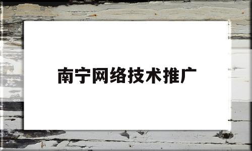 南宁网络技术推广(南宁网络推广有限公司)