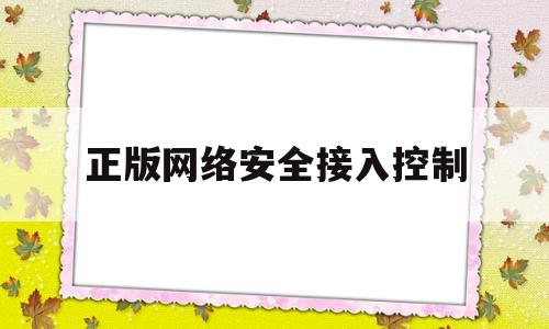 正版网络安全接入控制(控制终端接入数量是网络安全范围内吗)