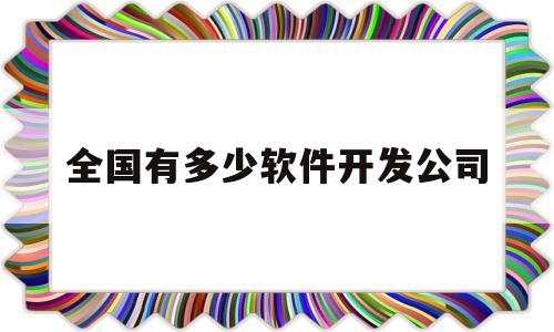 全国有多少软件开发公司(全国软件开发公司排名)