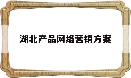 湖北产品网络营销方案(网络产品营销策划案)