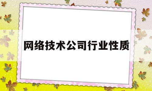 网络技术公司行业性质(网络技术公司的经营范围)