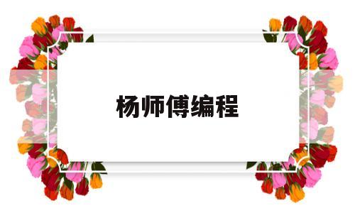 杨师傅编程(杨师傅编程教程)