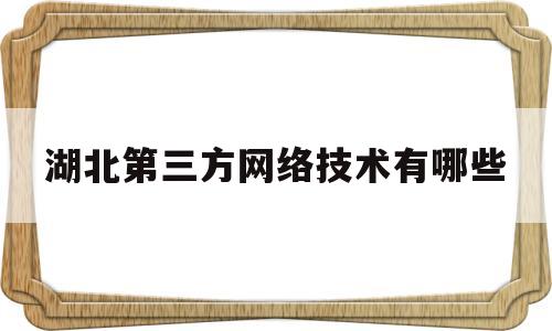 包含湖北第三方网络技术有哪些的词条