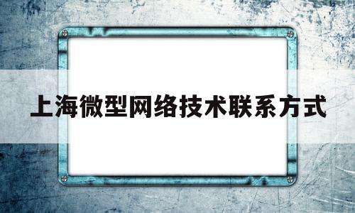 上海微型网络技术联系方式(上海微科技有限公司)