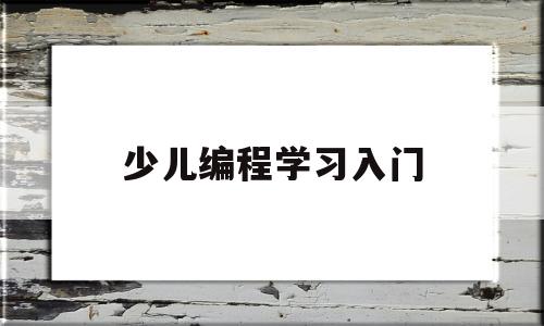 少儿编程学习入门(少儿编程基础知识入门)