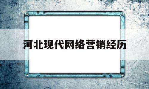 河北现代网络营销经历(现代网络平台的营销策略怎么样)