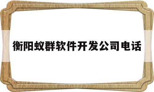 关于衡阳蚁群软件开发公司电话的信息