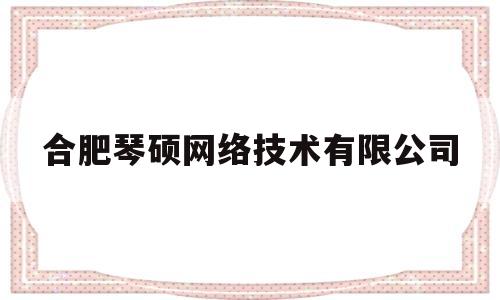 合肥琴硕网络技术有限公司(合肥琴硕网络技术有限公司招聘)