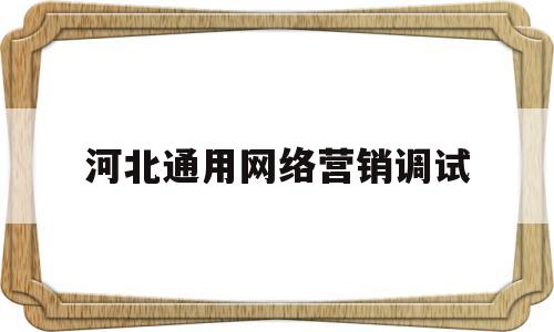 关于河北通用网络营销调试的信息