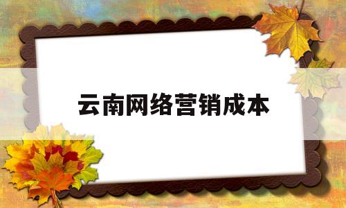 云南网络营销成本(云南网络营销成本高吗)