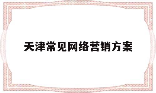 天津常见网络营销方案(2021年网络营销方案)