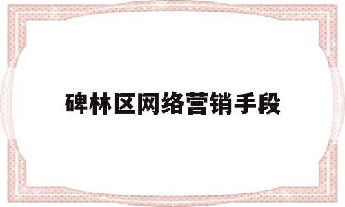 碑林区网络营销手段(网络营销的方式有哪些?应如何进行网络营销?)