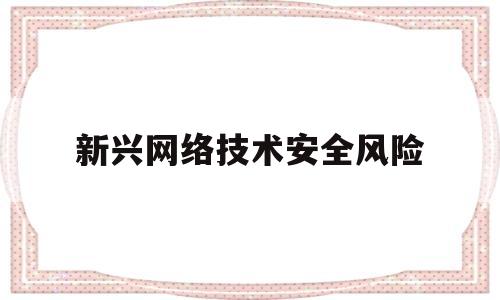 新兴网络技术安全风险(新型网络与信息安全技术)