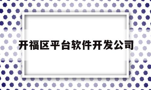 开福区平台软件开发公司(开福区平台软件开发公司地址)