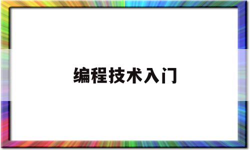 编程技术入门(编程入门基础知识)