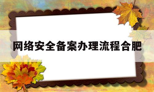 包含网络安全备案办理流程合肥的词条