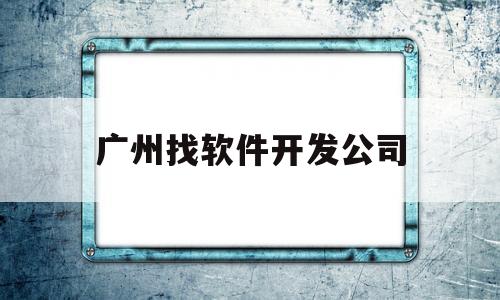 广州找软件开发公司(广州软件开发公司哪家好)