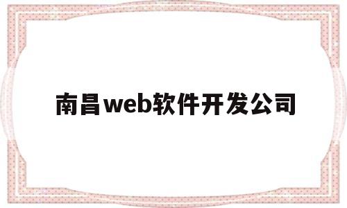 南昌web软件开发公司(南昌web软件开发公司招聘)