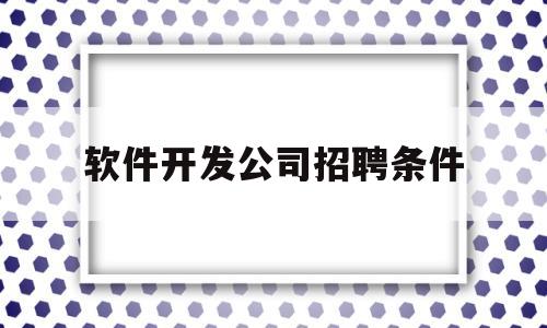 软件开发公司招聘条件(软件开发工程师招聘要求)