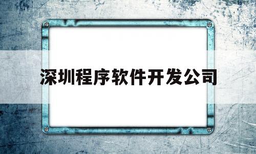 深圳程序软件开发公司(深圳软件开发公司排行2020)