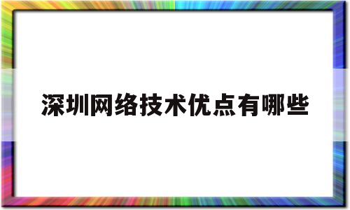 深圳网络技术优点有哪些(广东省深圳市网络技术服务有限公司)