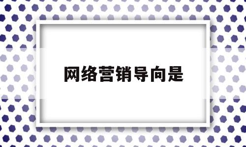 网络营销导向是(网络营销导向的企业网站)