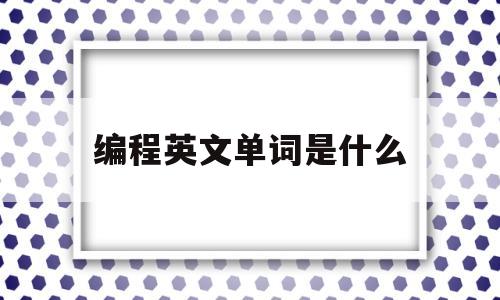 编程英文单词是什么(编程的英文单词是什么)