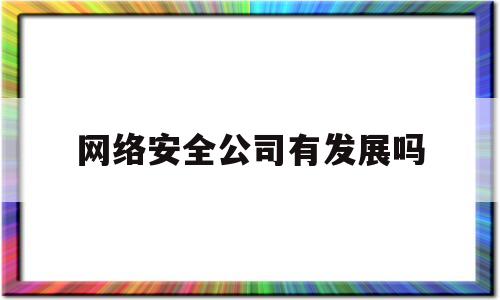 网络安全公司有发展吗(网络安全公司有发展吗知乎)