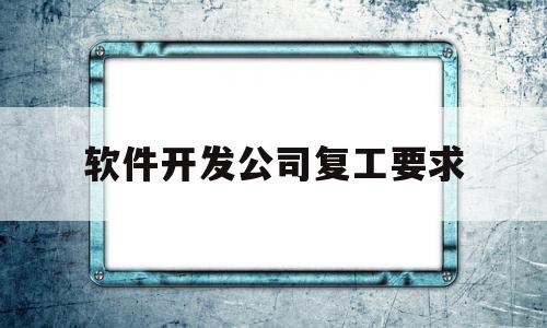 软件开发公司复工要求的简单介绍